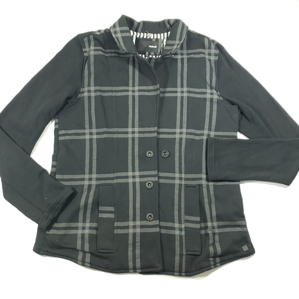Hurley womens gray and black long sleeve jacket